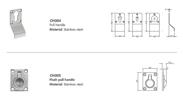 Door Accessories - flush ring pull handle