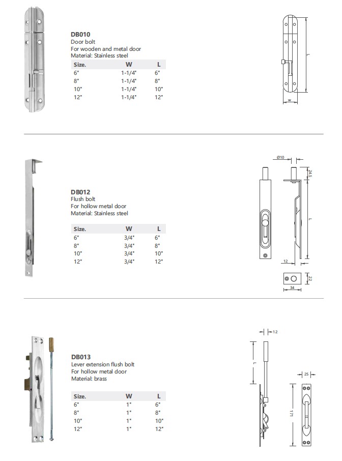 Door Accessories -Door Bolt